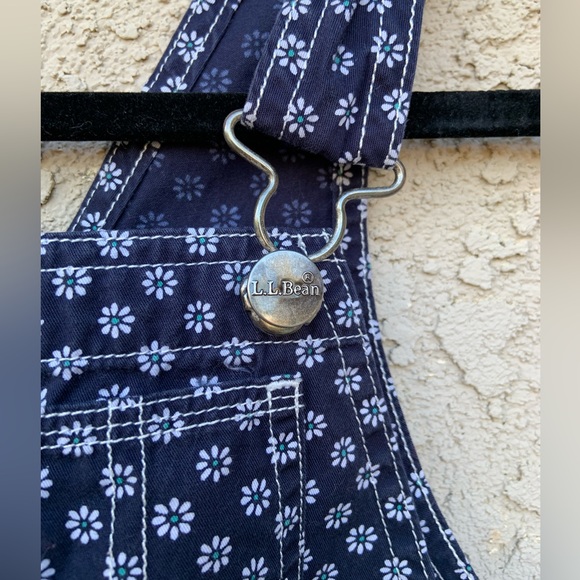 EUC Vintage 90s L.L. Bean Girl’s Daisy Flower Print Shortalls Overalls - Picture 2 of 8